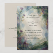 Faire-part de mariage botanique à l'or Échosse Thi (Devant / Derrière)