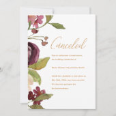 Faire-part de mariage botanique annulé (Devant)