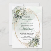 Faire-part de mariage botanique aquarelle rustique (Devant)