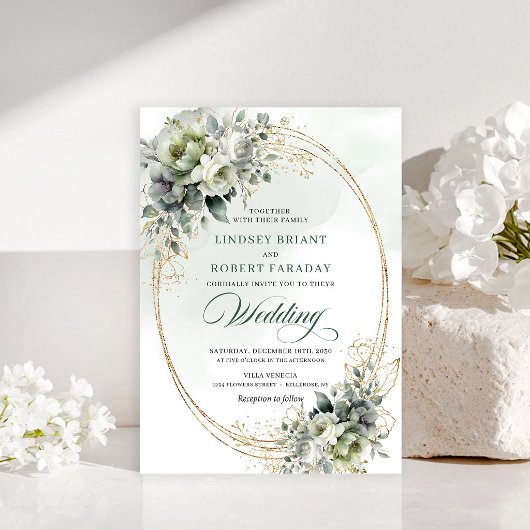 Faire-part de mariage botanique aquarelle rustique