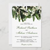 Faire-part de mariage botanique aux feuilles de ra (Devant)