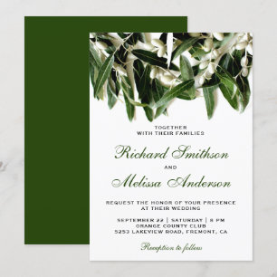 Faire-part de mariage botanique aux feuilles de ra