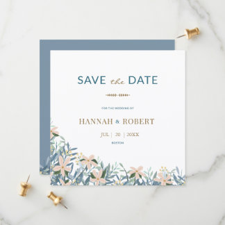 Faire-part de mariage botanique aux fleurs sauvage