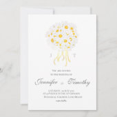 Faire-part de mariage Botanique blanc marguerite (Devant)