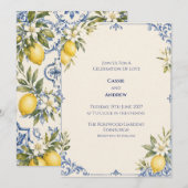Faire-part de mariage botanique Blue Lemon (Devant / Derrière)