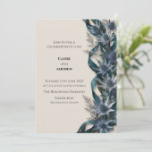 Faire-part de mariage botanique Blue Thistle (Debout devant)