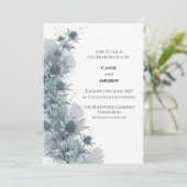 Faire-part de mariage botanique Blue Thistle (Debout devant)
