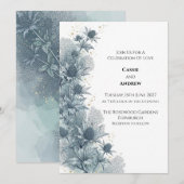 Faire-part de mariage botanique Blue Thistle (Devant / Derrière)