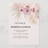 Faire-part de mariage botanique boho neutre (Devant)
