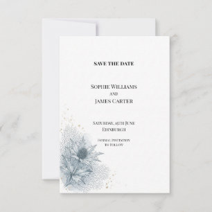 Faire-part de mariage botanique Chardon Bleu