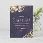 Faire-part de mariage botanique classique en velou (Debout devant)