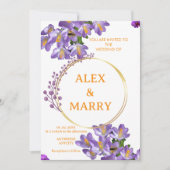 Faire-part de mariage botanique Crocus de printemp (Devant)