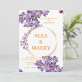 Faire-part de mariage botanique Crocus de printemp (Debout devant)