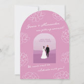 Faire-part de mariage botanique d'arc moderne viol (Devant)