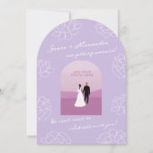Faire-part de mariage botanique d'arc moderne viol (Devant)