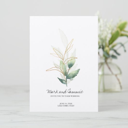 Faire-part de mariage botanique de Jade (Debout devant)