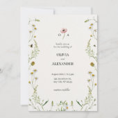 Faire-part de mariage botanique de luxe (Devant)
