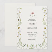Faire-part de mariage botanique de luxe (Devant / Derrière)