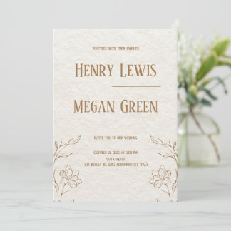 Faire-part de mariage botanique de luxe | Elégant