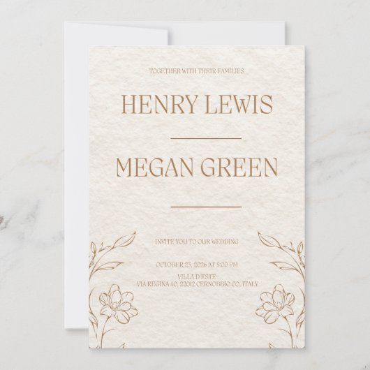 Faire-part de mariage botanique de luxe | Elégant  (Devant)
