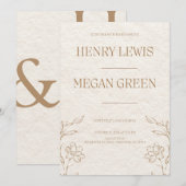Faire-part de mariage botanique de luxe | Elégant  (Devant / Derrière)