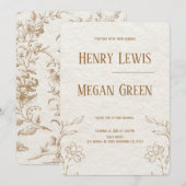 Faire-part de mariage botanique de luxe | Elégant (Devant / Derrière)