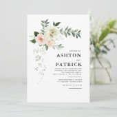 Faire-part de mariage botanique de printemps (Debout devant)