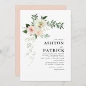 Faire-part de mariage botanique de printemps (Devant / Derrière)