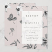 Faire-part de mariage botanique des feuilles (Devant / Derrière)