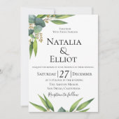 Faire-part de mariage botanique d'eucalyptus (Devant)
