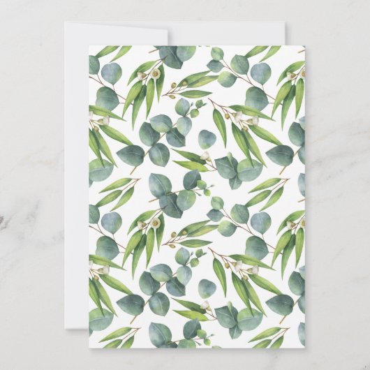 Faire-part de mariage botanique d'eucalyptus (Dos)
