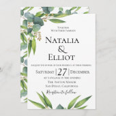 Faire-part de mariage botanique d'eucalyptus (Devant / Derrière)