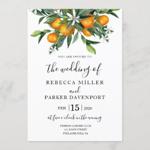 Faire-part de mariage botanique d'Oranges