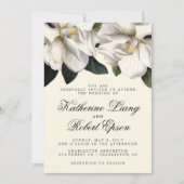 Faire-part de mariage botanique du sud de Magnolia (Devant)