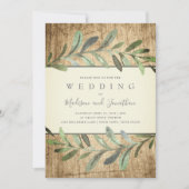 Faire-part de mariage botanique en bois de vignes (Devant)