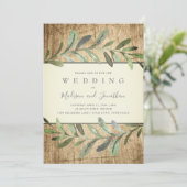 Faire-part de mariage botanique en bois de vignes (Debout devant)