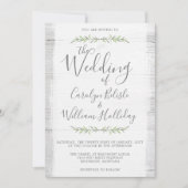 Faire-part de mariage botanique en bois rustique + (Devant)