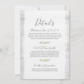 Faire-part de mariage botanique en bois rustique + (Dos)