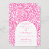 Faire-part de mariage botanique et florale rose ch (Devant / Derrière)