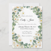 Faire-part de mariage Botanique Eucalyptus Daisy (Devant)