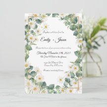 Faire-part de mariage Botanique Eucalyptus Daisy