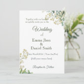 Faire-part de mariage botanique Eucalyptus & Fleur (Debout devant)