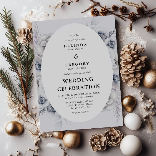 Faire-part de mariage botanique Feuillage d'hiver