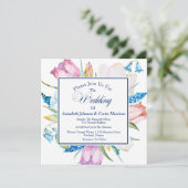 Faire-part de mariage botanique floral (Debout devant)