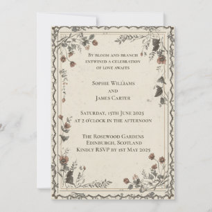 Faire-part de mariage botanique floral écossais cr