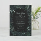 Faire-part de mariage botanique Forêt sombre (Debout devant)