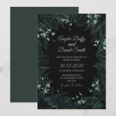 Faire-part de mariage botanique Forêt sombre (Devant / Derrière)
