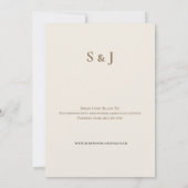 Faire-part de mariage botanique géométrique or (Dos)