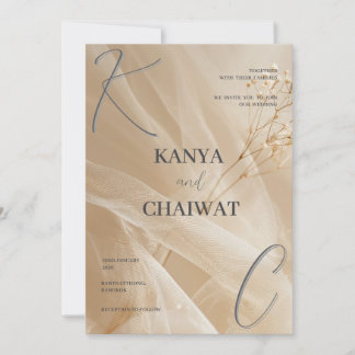 Faire-part de mariage botanique Golden Blush