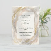 Faire-part de mariage botanique gris argent (Debout devant)